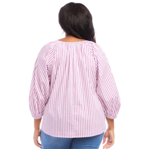 Karen Kane Plus Size Stripe Shirt - Picture 2 of 10